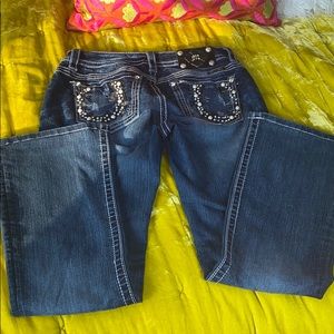 Miss Me jeans sz 29 mid rise boot cut pearl/stone